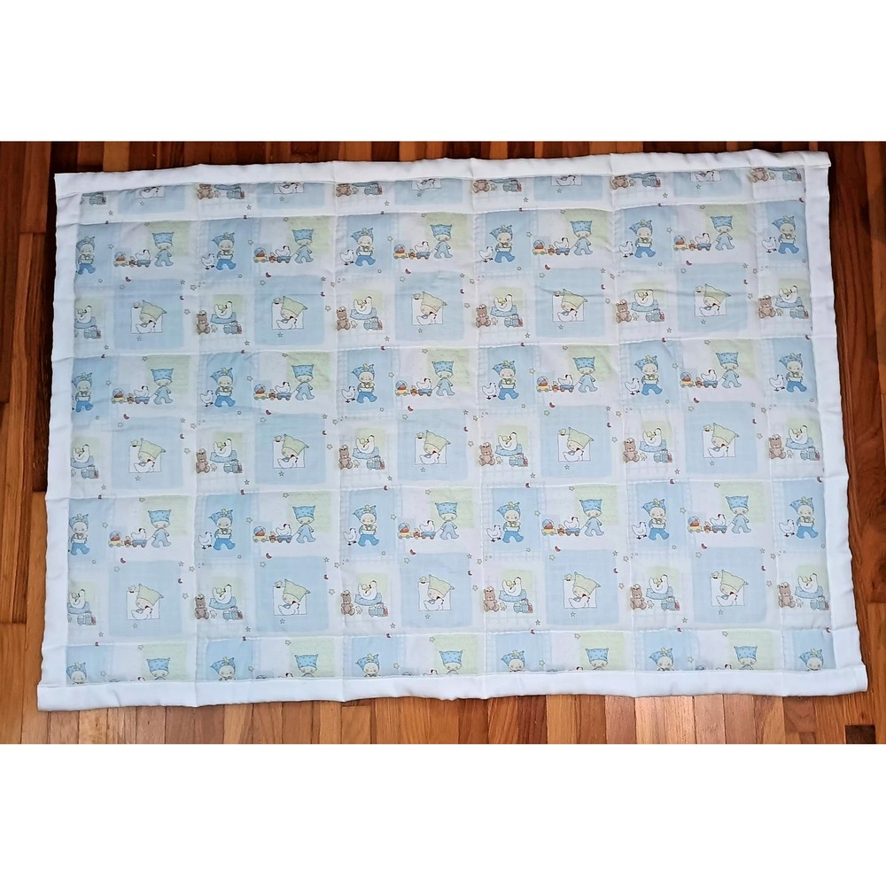 childs quilt hens and chickens homemade crib baby quilt‎ lap blanket